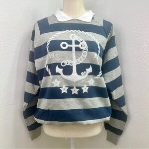 NWT BDG by Urban Outfitters Hayes Anchor Striped Collared Sweatshirt